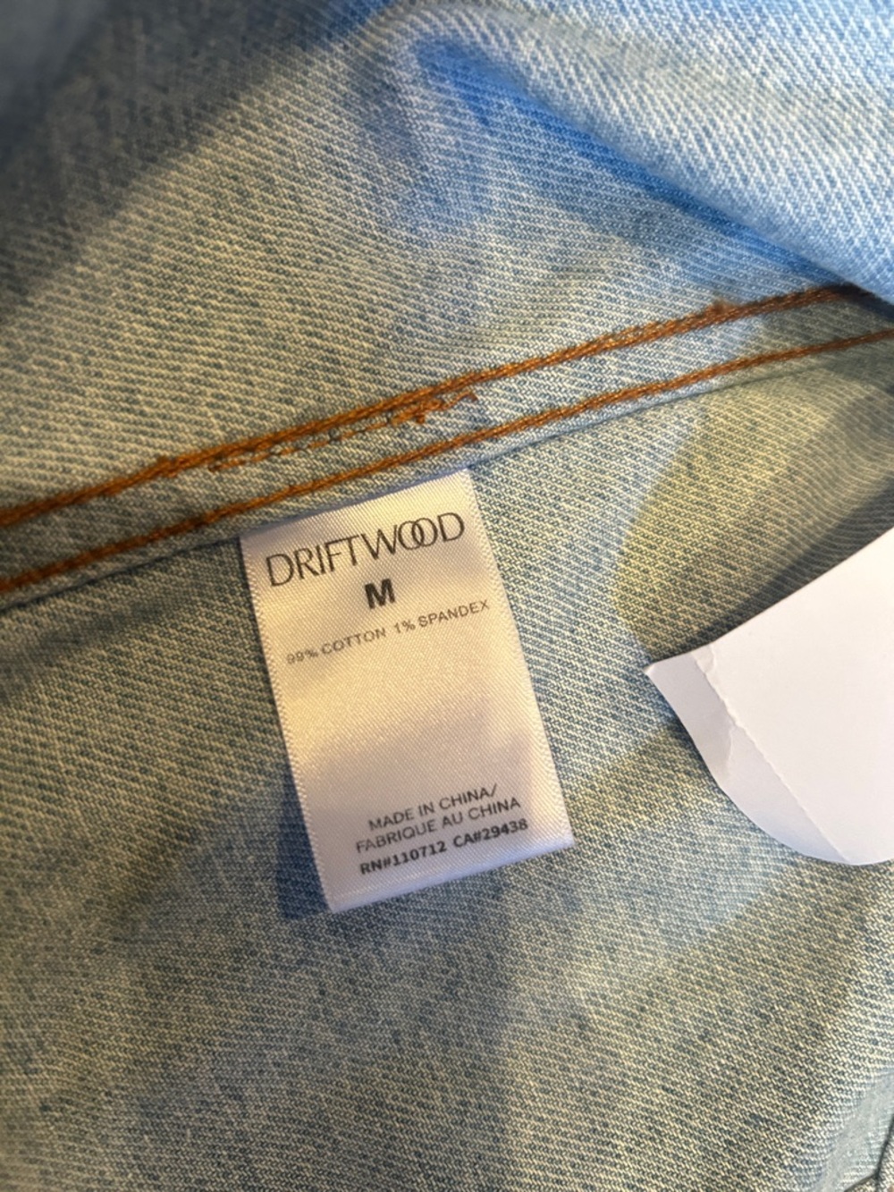 NWT FP x DRIFTWOOD Light Blue pink embroidered Denim vest size medium - Picture 6 of 11